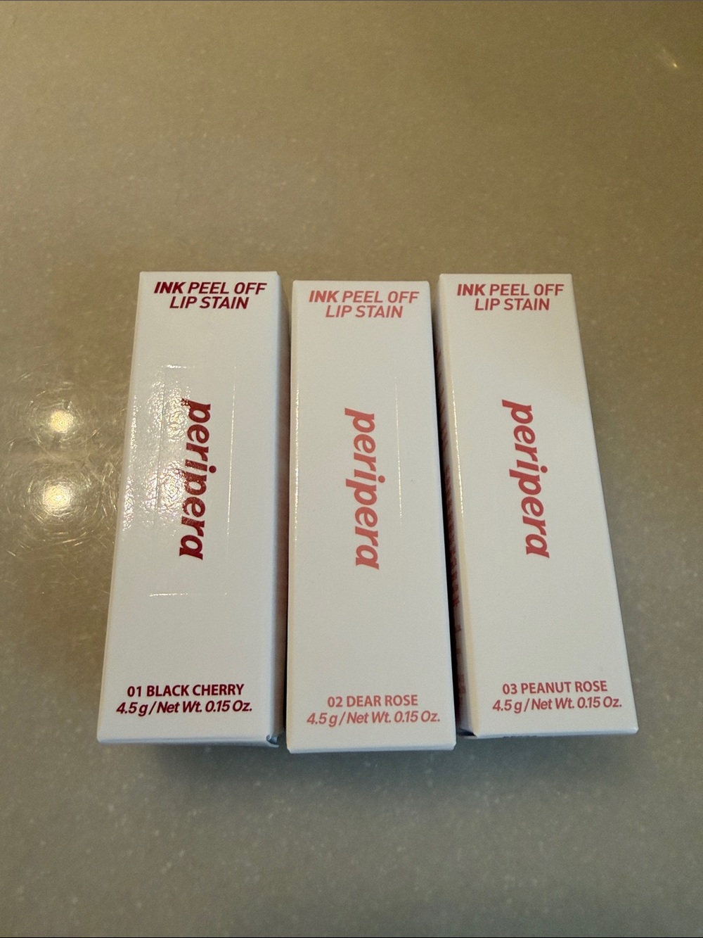 peripera Ink Peel Off Lip Stain Trio - Black Cherry, Dear Rose, Peanut Rose